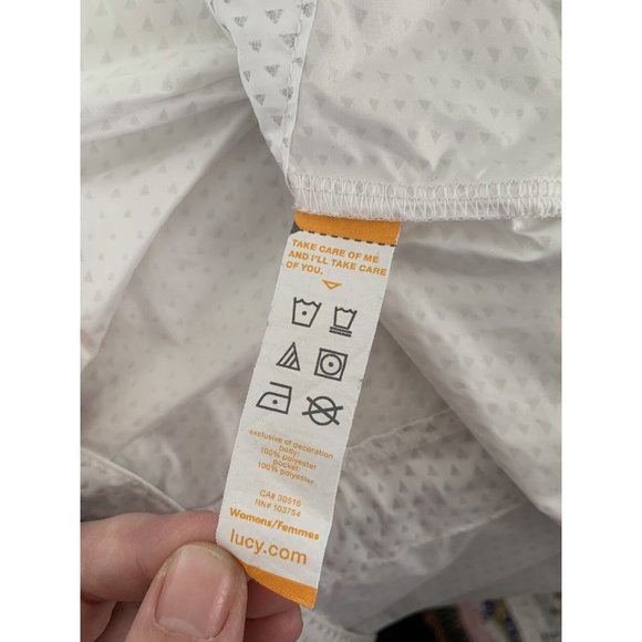 White Lightweight Water Resistant Hooded Packable Jacket XS Cinchable Windbreak - Picture 13 of 14